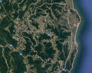 いすみ市の地勢衛星写真