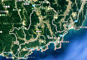 勝浦市の衛星写真