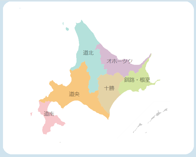 北海道生活圏別エリアマップ